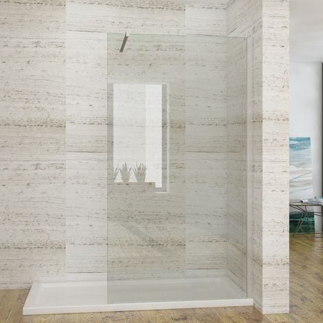 ELEGANT 1000mm Wetroom Shower Screen Panel Walk in Shower Enclosure 8mm Easy Clean Glass (1/5)