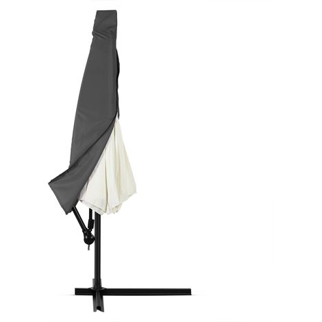 Deuba – Sun parasol cover for 3m cantilever umbrella – Waterproof 160 g/m² polyester – Breathable with zipper and drawstring – Anthracite