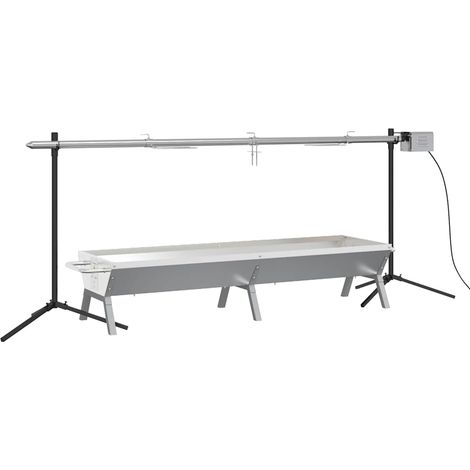 Automatic Barbecue Grill and Tray Set Stainless Steel vidaXL - 1