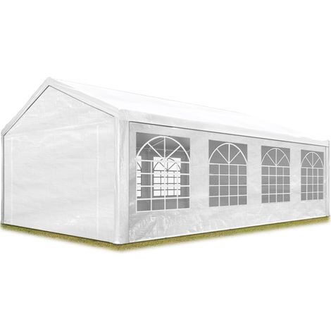 Carpasol – Marquee garden tent 4x8 m – 100% waterproof PE tarpaulin – Quick setup click system – Galvanized steel frame – For events and parties