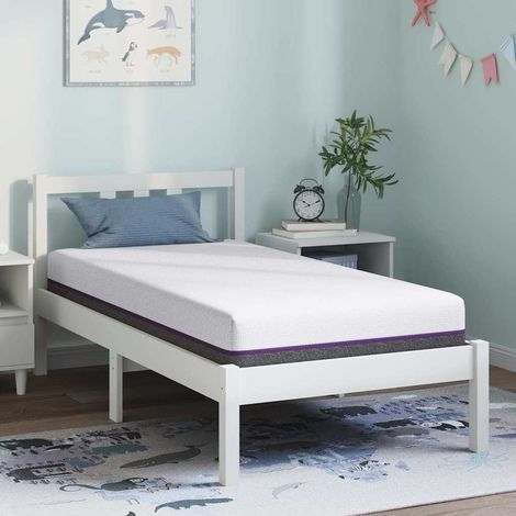 Memory Foam Mattress Medium 80 x 160 cm White and Grey vidaXL - 1