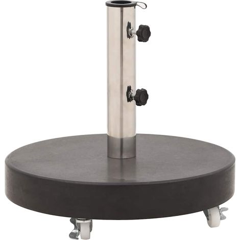 Parasol Base Granite 30 kg Round Black vidaXL