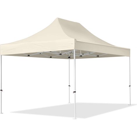 Popup Garden Gazebo 3 x 4,5 m - without Sidewalls in folding Canopy high performance polyester ECONOMY in creme
